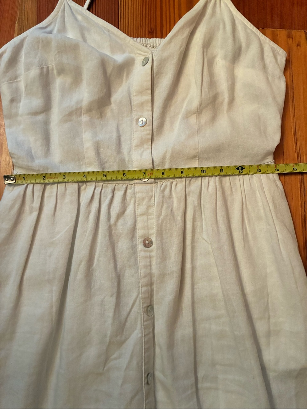 A New Day Women's Linen Blend Button-Front Maxi Dress with Spaghetti Straps Sz S - Picture 7 of 13